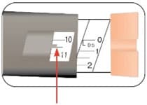 example 10.5 units shown in dose window.image