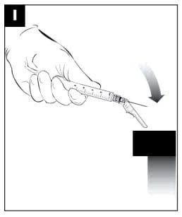 Activate the needle protection device by pressing it against a flat surface using a one-handed technique.