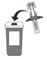 Put your used syringe in an FDA-cleared sharps disposal container immediately after use.