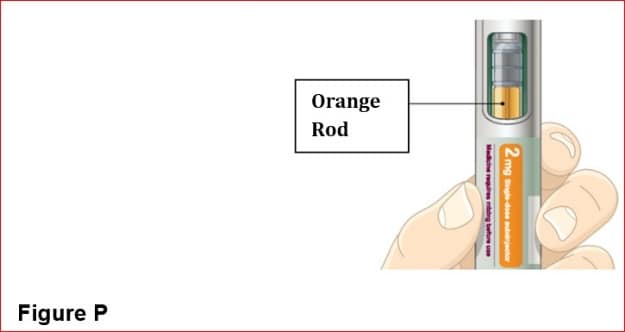 Orange rod showing in Bydureon BCise autoinjector means you've received your full dose.