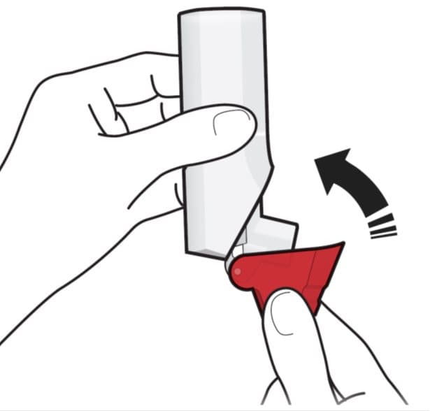 Close the red cap on your ProAir Digihaler inhaler firmly over the mouthpiece.