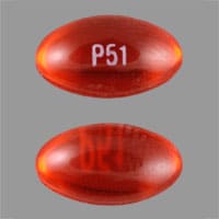 Pill Finder P51 Red Elliptical Oval Medicine