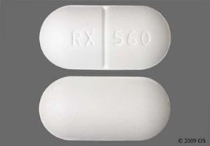 Image 1 - Imprint RX 560 - acetaminophen/hydrocodone 500 mg / 5 mg