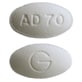 Image 1 - Imprint G AD 70 - alendronate 70 mg