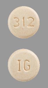 Image 1 - Imprint IG 312 - hydralazine 100 mg