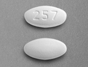 Pill Finder: 257 White Elliptical / Oval - Medicine.com