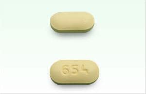 Image 1 - Imprint 654 - glyburide/metformin 2.5 mg / 500 mg