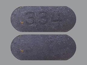 Image 1 - Imprint 334 - Urimar-T hyoscyamine sulfate 0.12 mg / methenamine 120 mg / methylene blue 10.8 mg / phenyl salicylate 36.2 mg / sodium phosphate monobasic 40.8 mg