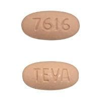 Imprint TEVA 7616 - hydrochlorothiazide/olmesartan 12.5 mg / 40 mg