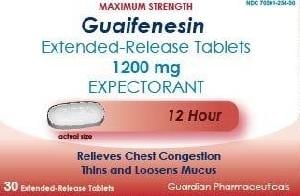 Image 1 - Imprint G234 - guaifenesin 1200 mg