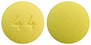 Pill Finder: 44 Yellow Round - Medicine.com