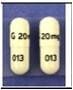 Image 1 - Imprint G 20mg 013 - methylphenidate 20 mg