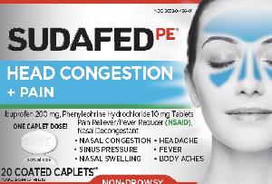 Image 1 - Imprint SU PE - Sudafed PE Head Congestion + Pain ibuprofen 200 mg / phenylephrine hydrochloride 10 mg