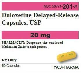 Y201 20 mg - Duloxetine Hydrochloride Delayed Release