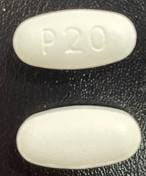 Image 1 - Imprint P20 - potassium chloride 20 mEq (1500 mg)