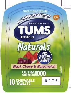 Image 1 - Imprint TUMS N - Tums Antacid Naturals calcium carbonate 1000 mg