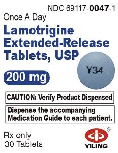 Image 1 - Imprint Y34 - Lamotrigine Extended-Release 200 mg