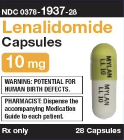 Image 1 - Imprint MYLAN LL 10 MYLAN LL 10 - lenalidomide 10 mg