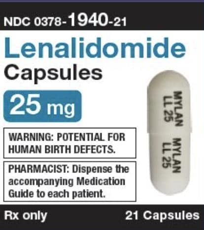 Image 1 - Imprint MYLAN LL 25 MYLAN LL 25 - lenalidomide 25 mg