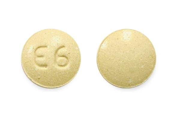 Pill Finder E6 Yellow Round Medicine