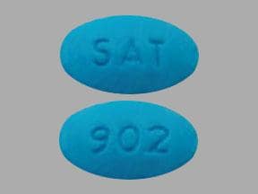 Image 1 - Imprint SAT 902 - Uretron DS hyoscyamine sulfate 0.12 mg / methenamine 81.6 mg / methylene blue 10.8 mg / phenyl salicylate 36.2 mg / sodium phosphate monobasic 40.8 mg