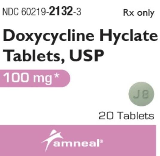 Image 1 - Imprint J8 - doxycycline 100 mg