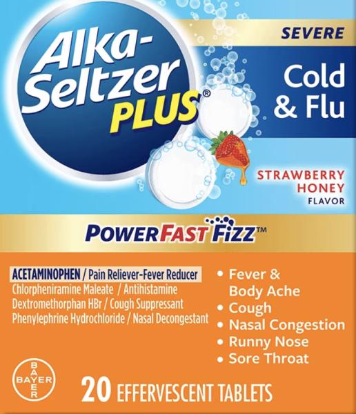 Image 1 - Imprint ASP CFSH - Alka-Seltzer Plus Severe Cold & Flu PowerFast Fizz acetaminophen 250 mg / chlorpheniramine maleate 2 mg / dextromethorphan hydrobromide 10 mg / phenylephrine hydrochloride 5 mg