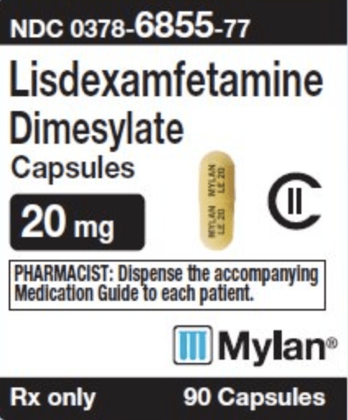 Imprint MYLAN LE 20 MYLAN LE 20 - lisdexamfetamine 20 mg