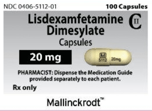 M 5112 20 mg - Lisdexamfetamine Dimesylate