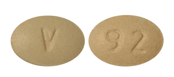 Imprint V 92 - ivabradine 7.5 mg