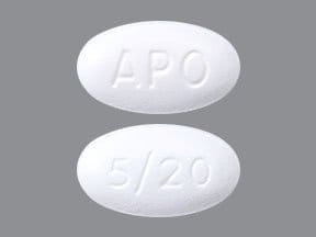 Image 1 - Imprint APO 5/20 - amlodipine/atorvastatin 5 mg / 20 mg