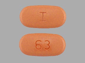 Image 1 - Imprint I 63 - hydrochlorothiazide/valsartan 25 mg / 160 mg