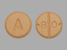 Image 1 - Imprint A 8 0 - amphetamine/dextroamphetamine 30 mg