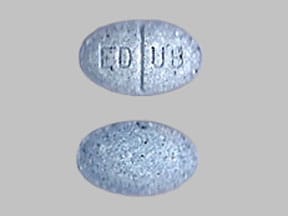 Image 1 - Imprint ED UB - Urogesic Blue hyoscyamine 0.12 mg / methenamine 81.6 mg / methylene blue 10.8 mg / monobasic sodium phosphate 40.8 mg