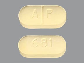 Image 1 - Imprint A P 681 - Prolate acetaminophen 300 mg / oxycodone hydrochloride 5 mg