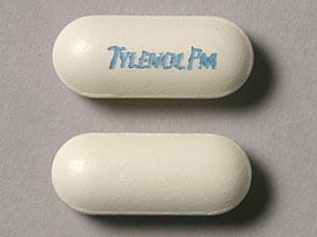 Image 1 - Imprint TYLENOL PM - Tylenol PM acetaminophen 500 mg / diphenhydramine hydrochloride 25 mg