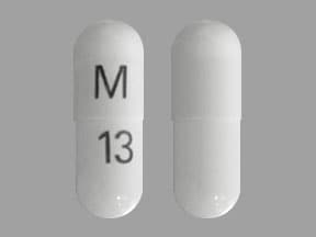 Pill Finder M 13 White Capsule shape Medicine