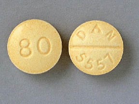 Image 1 - Imprint 80 DAN 5557 - propranolol 80 mg