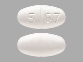 Pill Finder: 5 67 White Elliptical / Oval - Medicine.com