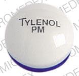 Image 1 - Imprint TYLENOL PM - Tylenol PM acetaminophen 500 mg / diphenhydramine hydrochloride 25 mg