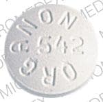 Image 1 - Imprint ORGANON 542 - Wigraine 100 mg / 1 mg