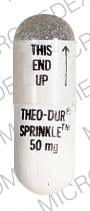 Image 1 - Imprint THEO-DUR SPRINKLE 50 mg THIS END UP - Theo-Dur 50 MG