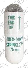 Image 1 - Imprint THEO-DUR SPRINKLE 75 mg THIS END UP - Theo-Dur 75 MG