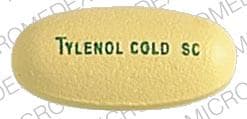 Image 1 - Imprint TYLENOL COLD SC - acetaminophen/dextromethorphan/guaifenesin/pseudoephedrine 325 mg / 15 mg / 200 mg / 30 mg
