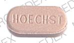 Pill Finder Dia B HOECHST Peach Elliptical Oval Medicine