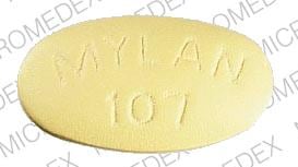 Imprint MYLAN 107 - erythromycin 500 mg