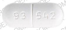 Pill Finder: 93 542 White Elliptical / Oval - Medicine.com