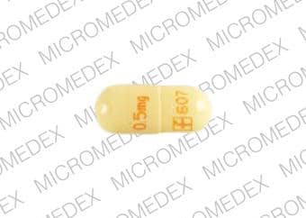 Pill Finder 0 5mg Logo 607 Yellow Capsule Shape Medicine