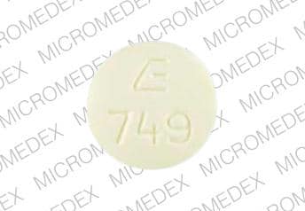 Imprint E 749 - aspirin/carisoprodol/codeine 325 mg / 200 mg / 16 mg