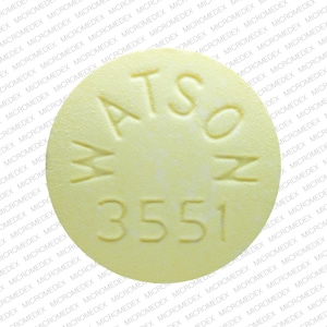 Imprint WATSON 3551 - aspirin/oxycodone 325 mg / 4.8355 mg